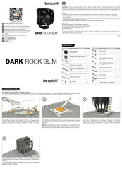 Be Quiet! DARK ROCK SLIM Guide D'installation Rapide