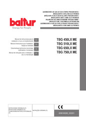 baltur TBG 750LX ME Manuel D'instructions Pour L'installation, L'emploi Et L'entretien