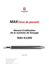 TERMA MAX K130S Manuel D'utilisation