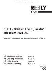 Reely ROAD 1:10 EP Stadium Truck Firestar Brushless 2WD RtR Notice D'emploi