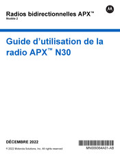 Motorola APX N30 Guide D'utilisation