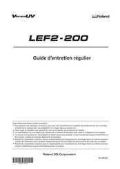 Roland VersaUV LEF2-200 Guide D'entretien