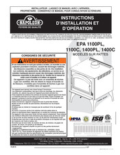 Napoleon EPA 1100C Manuel D'instructions Et D'installation