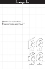 Axor hansgrohe 04447 0 Serie Instructions De Montage / Mode D'emploi / Garantie