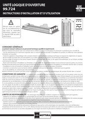 Mottura Unité Logique d'Ouverture 99724 Instructions D'installation Et D'utilisation