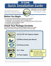 D-Link DVG-5121SP Guide D'installation Rapide