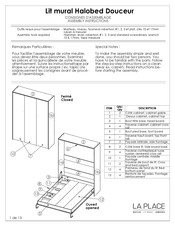 LA PLACE Lit Halobed Douceur 54 Consignes D'assemblage