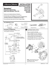 American Standard Hampton TU2117 Serie Instructions D'installation