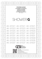 Gessi SHOWER G 67027 Mode D'emploi