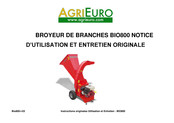 AGRIEURO BIO800 Notice D'utilisation Et D'entretien