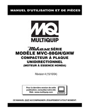 MULTIQUIP Mikasa MVC-88GH Manuel D'utilisation Et Liste De Pièces