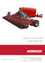 horsch Avatar 12 SD Manuel D'utilisation