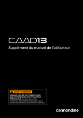 Cannondale CAAD13 Supplément Du Manuel De L'utilisateur