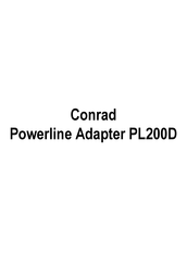 Conrad Powerline PL200D Manuel D'instructions