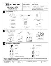 Subaru H001SFN100 Instructions D'installation