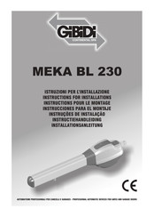 GiBiDi MEKA BL 230 Instruction Pour Le Montage