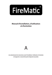 FireMatic C12C Manuel D'installation, D'utilisation Et D'entretien