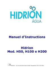 Hidrion AGUA H50 Manuel D'instructions