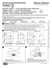 American Standard Compact Cadet 3 FloWise 2568 Instructions D'installation