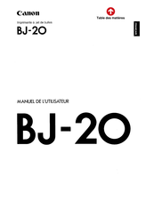 Canon BJ-20 Manuel De L'utilisateur