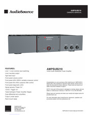 AudioSource AMPSUB210 Guide De L'utilisateur