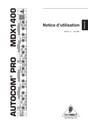 Behringer Autocom PRO MDX1400 Notice D'utilisation