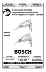 Bosch 1004VSR Consignes De Fonctionnement/Sécurité