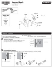 Schlage FE575 Instructions D'installation