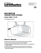 Chamberlain LiftMaster Professional Security+ 2580C 1/2 HP Manuel D'instructions