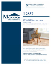 Monarch Specialties I 2837 Instructions D'assemblage