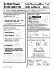 GE P2S975 Instructions D'installation
