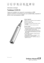 Endress+Hauser Turbimax CUS51D Information Technique