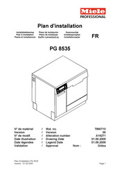 Miele professional PG 8535 Plan D'installation