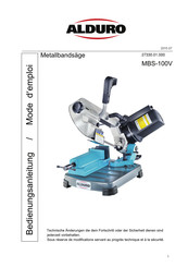 alduro MBS-100V Mode D'emploi