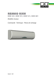 REMKO RXW 521 Manuel De Commande