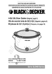Black & Decker SLO400 Serie Guide D'entretien Et D'utilisation
