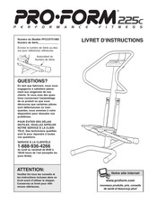 ICON PRO-FORM 225c PERFORMANCE FITNESS Livret D'instructions