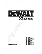 DeWalt XR DCD932 Traduction De La Notice D'instructions Originale