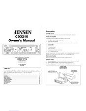 Jensen CD3210 Guide De L'utilisateur