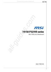 MSI H61M-P32/W8 Serie Mode D'emploi