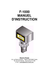 Electro-Finish F-1000-TB Manuel D'instructions