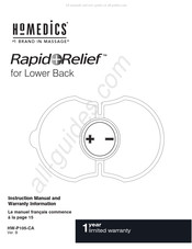 HoMedics Rapid Relief HW-P105-CA Manuel D'instruction Et Information Sur La Garantie
