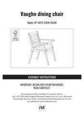 Vaughn OP-AWTS-VGHN-CHAIR Instructions D'assemblage