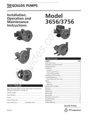 Goulds Pumps 3656 Directives D'installation, D'utilisation Et D'entretien