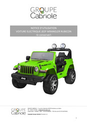 Groupe Cabriole JEEP WRANGLER RUBICON Notice D'utilisation