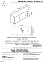 LOXLEY ROWE ANDREA CONSOLE ACCENT 72 Manuel D'utilisation