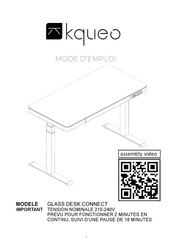 kqueo GLASS DESK CONNECT Mode D'emploi