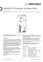 Aritech AS620RF-TR Manuel D'installation