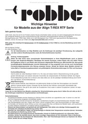 ROBBE Align T-REX RTF Serie Manuel D'instructions