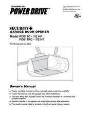 Chamberlain Power Drive Security + PD612KC Manuel D'instructions